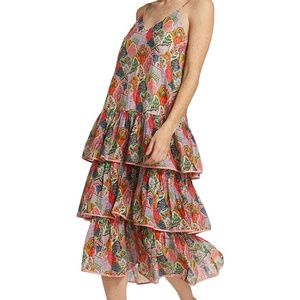 RHODE Vena Tiered Sleeveless Printed Midi Dress - NWT - Small